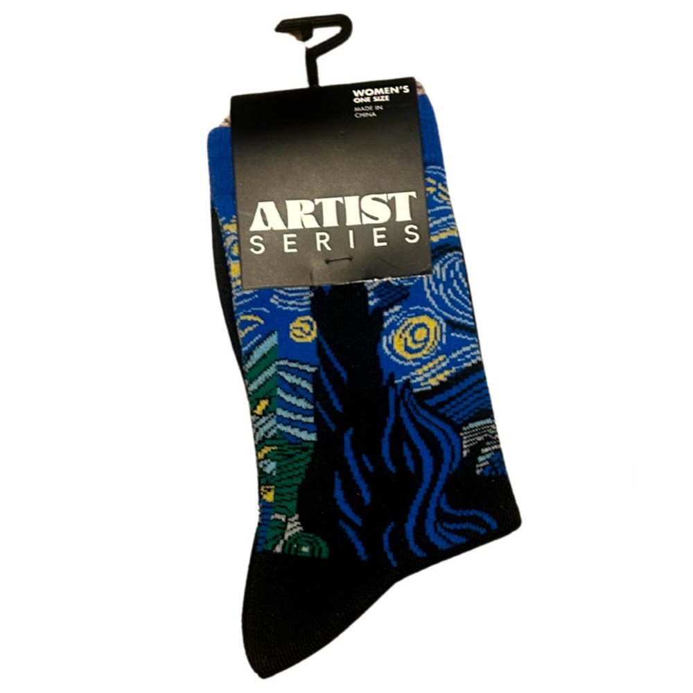 Artist Series: Starry Night Vincent Van Gogh Women’s Crew Socks | NWT